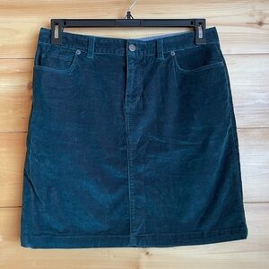 Green L.L.Bean corduroy mini skirt